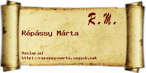 Répássy Márta névjegykártya